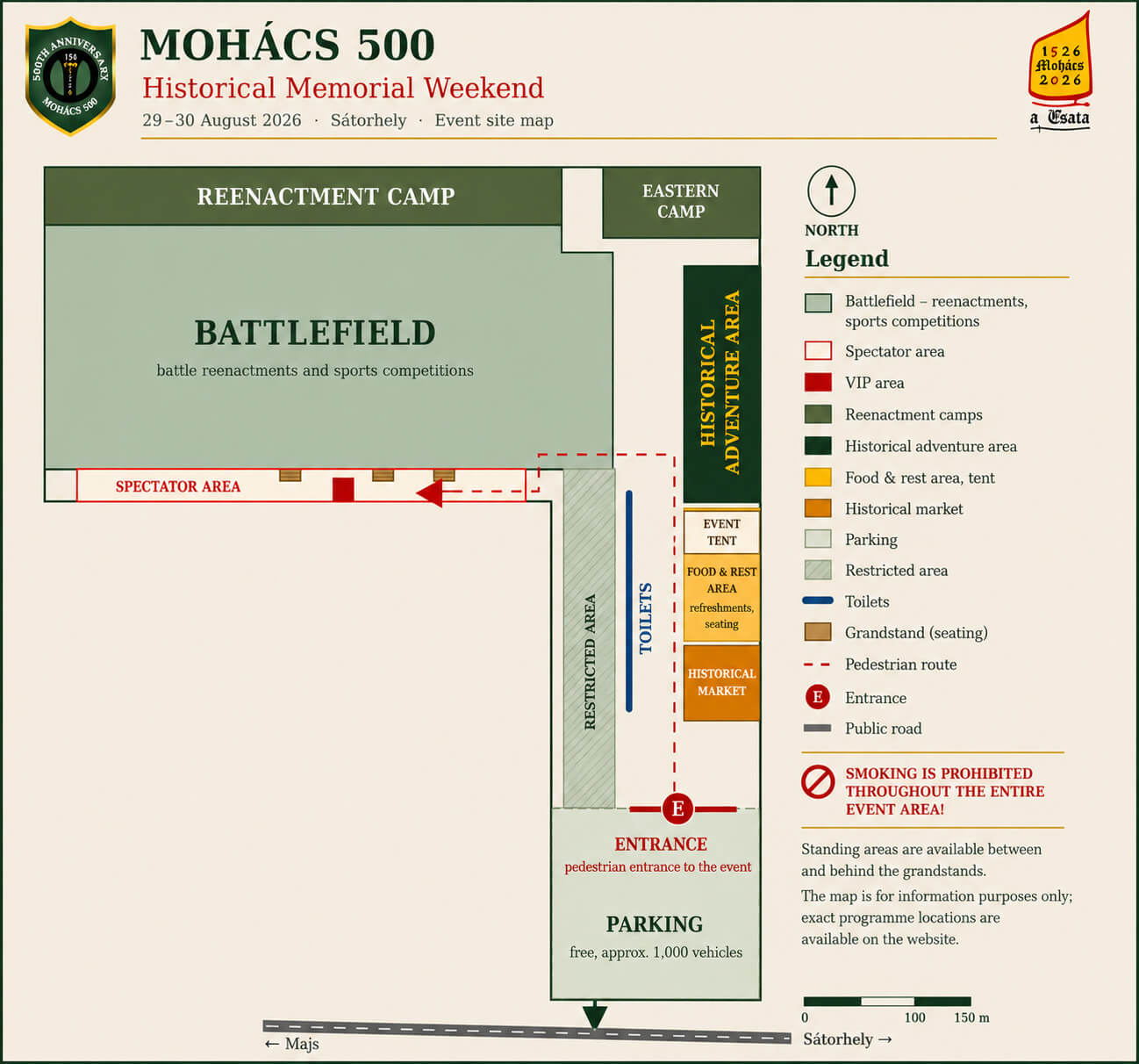 Mohács 500 site map